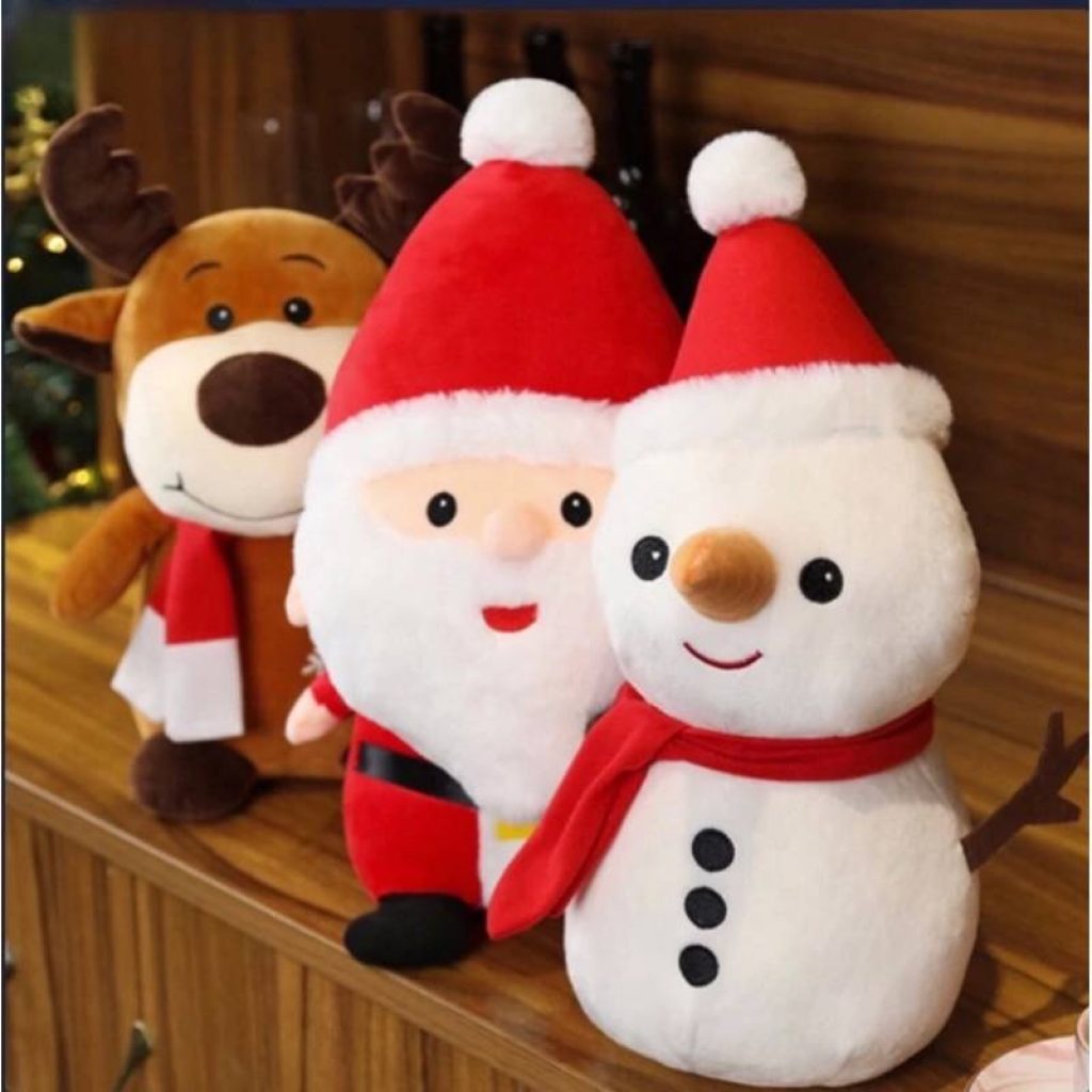 Gấu bông Ông Già Noel, Tuần Lộc và Người Tuyết đáng yêu, trang trí Giáng Sinh.