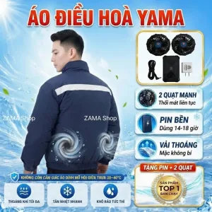 Áo điều hòa YAMA ZAMA Shop kèm 2 quạt mạnh và pin bền