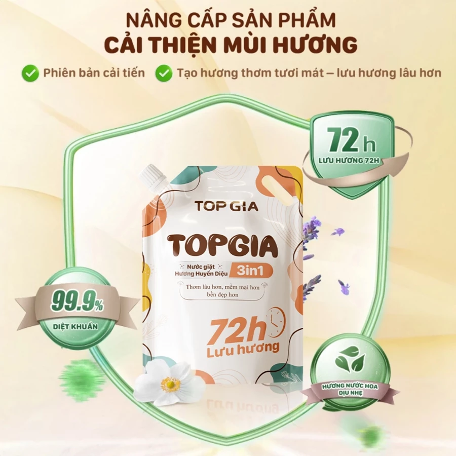 Nước Giặt Top Gia 3in1 Hương Huyền Diệu 2L