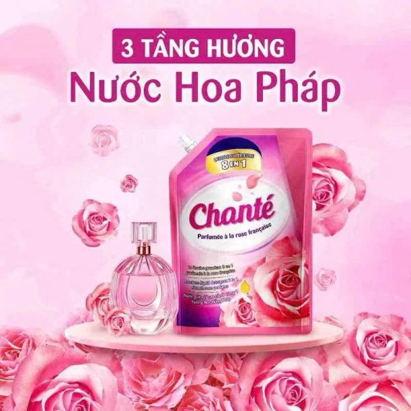 Nước Giặt Xả Chante 8in1 3.05kg - Sạch Sâu Thơm Lâu Giá Tốt Nước Giặt Xả Chante 8in1 Hương Hoa Hồng Pháp Lôi Cuốn
