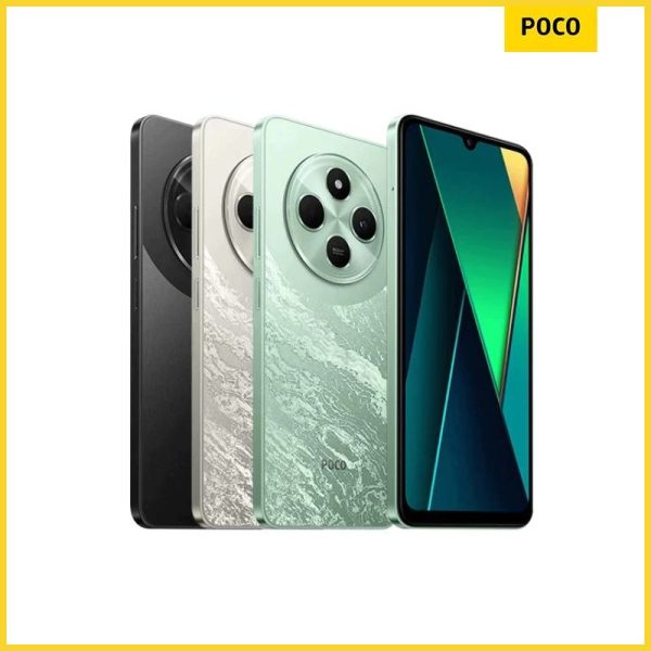 Điện thoại POCO C75 phiên bản thiết kế mặt lưng họa tiết đá cẩm thạch.
