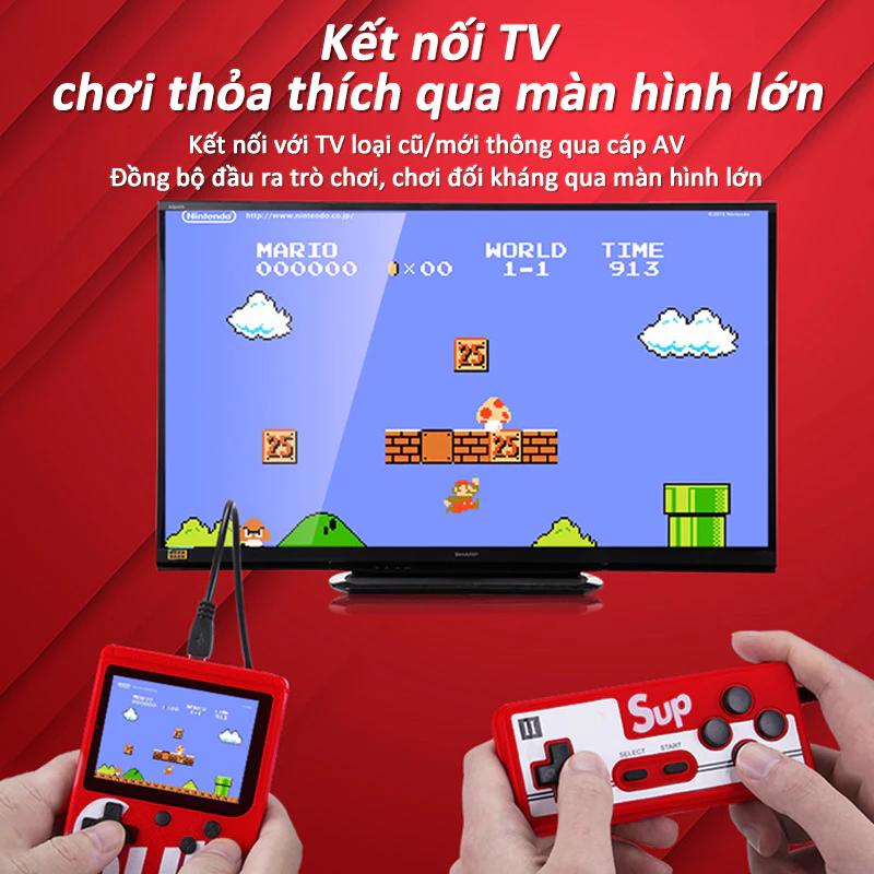 Hướng dẫn kết nối máy chơi game cầm tay Sup 400 in 1 với màn hình lớn qua cáp AV